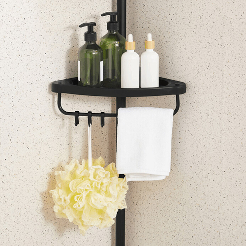 Koupelnová police, plast, černá, AKP-E1001 BK