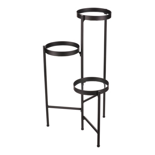 Stojan na květiny - 3 patrový, kovový se sklem