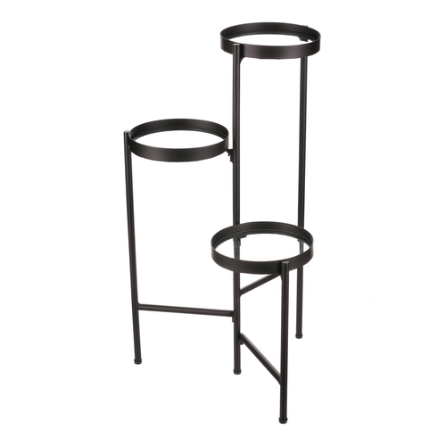 Stojan na květiny - 3 patrový, kovový se sklem