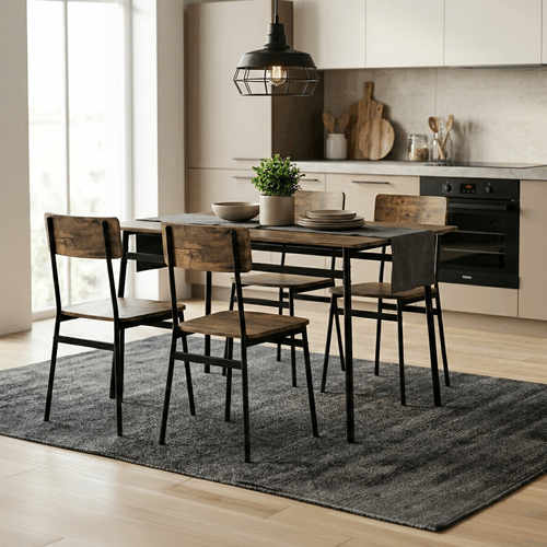 Jídelní set s 4 židlemi, 110x70x76cm, mdf, old wood, AUT-O2155 OLW