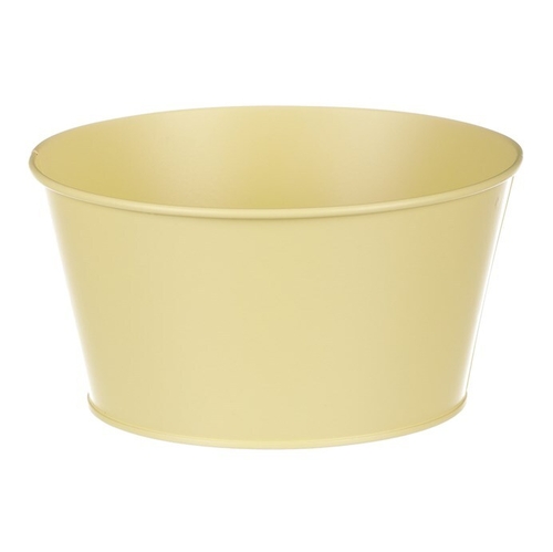 Obal kovový - nízký, motiv ptáčka, barva žlutá