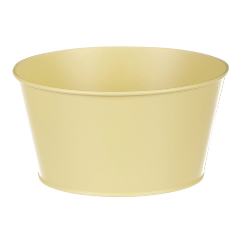 Obal kovový - nízký, motiv ptáčka, barva žlutá