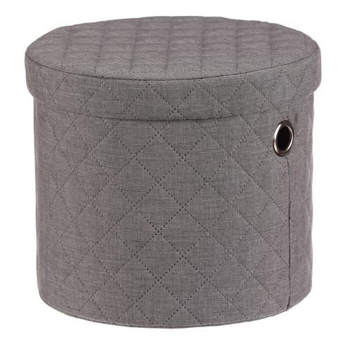 Koš prádelní - látka, kulatý, šedý, cena za sadu 5 ks