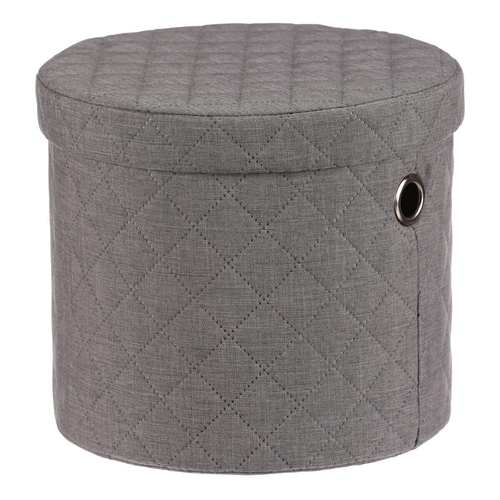 Koš prádelní - látka, kulatý, šedý, cena za sadu 5 ks