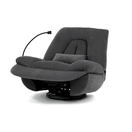 Polohovací křeslo, elektrické zabudované ovládání, šedá, látka, TV-7089 GREY2