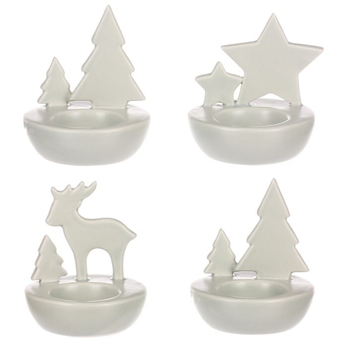 Svícen porcelánový - na čajovou svíčku, mix 3 druhů, cena za 1 ks