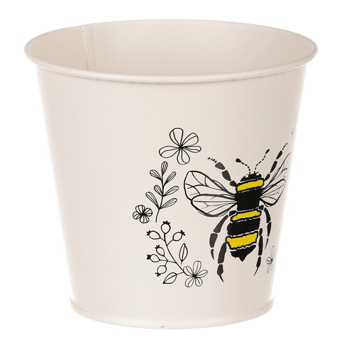 Obal kovový - motiv včelky, barva krémová