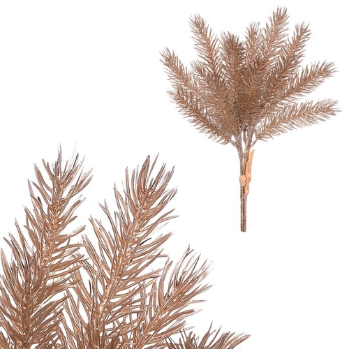 Smrk - umělá větev, zápich, měděná, cena za svazek (4 ks)