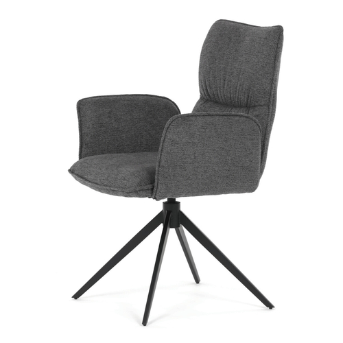 Jídelní židle otočná 360°, šedá, látka, DCH-D1328 GREY2