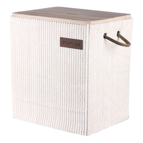 Koš prádelní - látkový s víkem, krémový, cena za sadu 5 ks