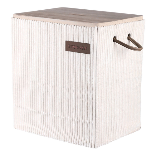 Koš prádelní - látkový s víkem, krémový, cena za sadu 5 ks