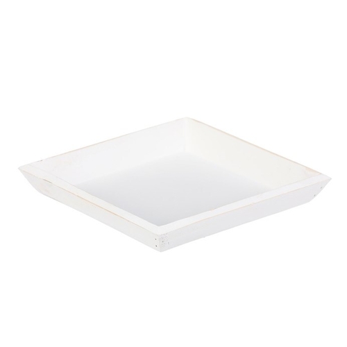 Tác dřevěný - čtvercový, barva bílá