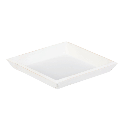 Tác dřevěný - čtvercový, barva bílá