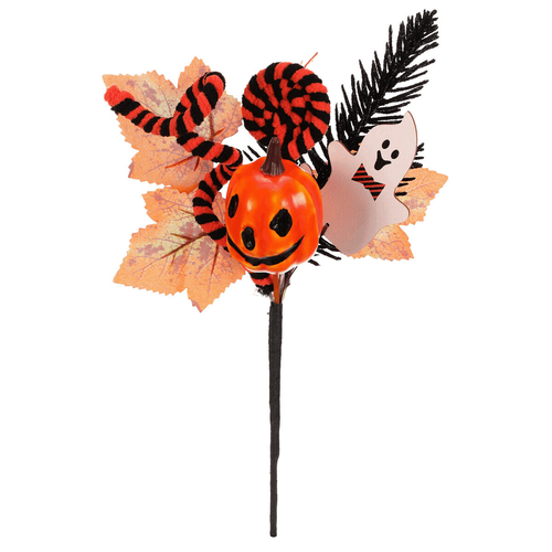 Větev umělá - přízdoba na Halloween, oranžovo-černá