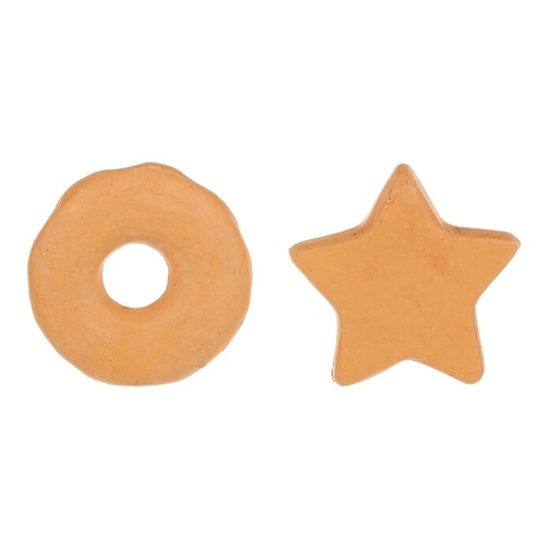 Hvězda a donut - ozdoby z terakoty, imitace perníku, cena za 1 ks