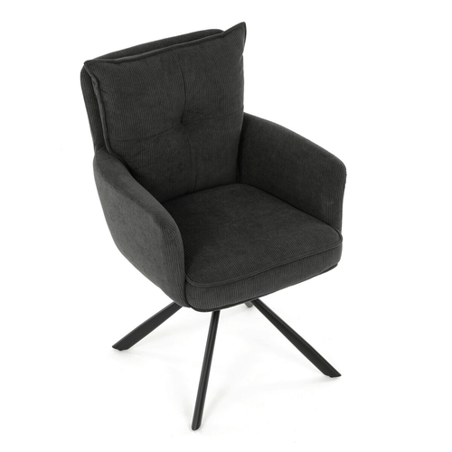 Jídelní židle, šedá, manšestrová látka, HC-X1128 GREY2