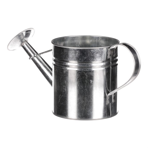 Obal na květiny - konev, zinkový, barva stříbrná