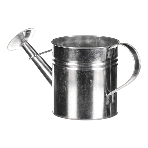 Obal na květiny - konev, zinkový, barva stříbrná