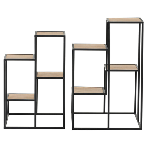 Stojan 4 patrový - kov a MDF deska (dýha jasan), cena za sadu 2 ks