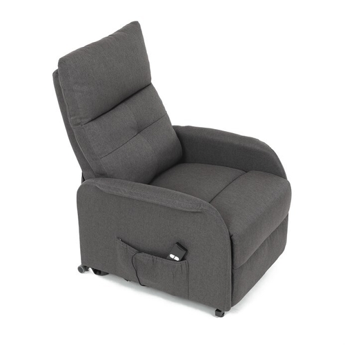 Polohovací křeslo, elektrické kabelové ovládání, šedá, látka, TV-5482 GREY2