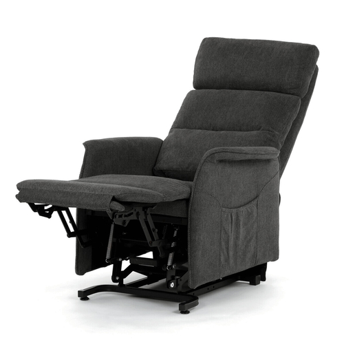 Polohovací křeslo, elektrické kabelové ovládání, šedá, látka, TV-L8960 GREY2