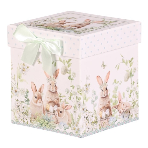 Hrnek malovaný - porcelán, dárková dóza, motiv se zajíčky
