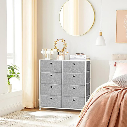 Komoda 80x30x82cm, kov, šedá, AUK-E1024 GREY