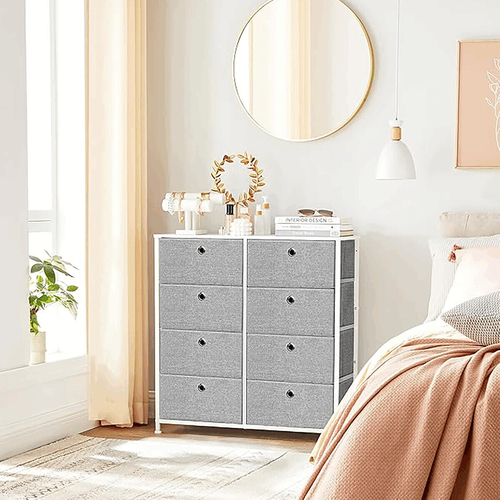 Komoda 80x30x82cm, kov, šedá, AUK-E1024 GREY