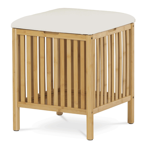 Taburet s úložným prostorem, bambus, přírodní, DR-B066 NAT