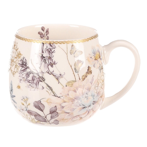 Hrneček v dárkové krabičce - porcelán, květinový motiv