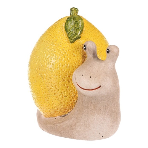 Šnek citrónový - keramická figurka, krémovo-žlutá
