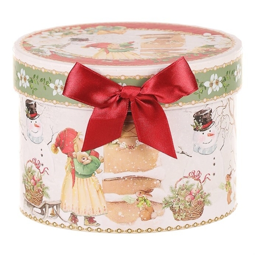 Hrnek malovaný v dárkové dóze - zimní motiv, porcelán, barevný