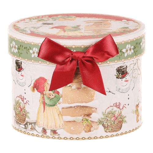 Hrnek malovaný v dárkové dóze - zimní motiv, porcelán, barevný