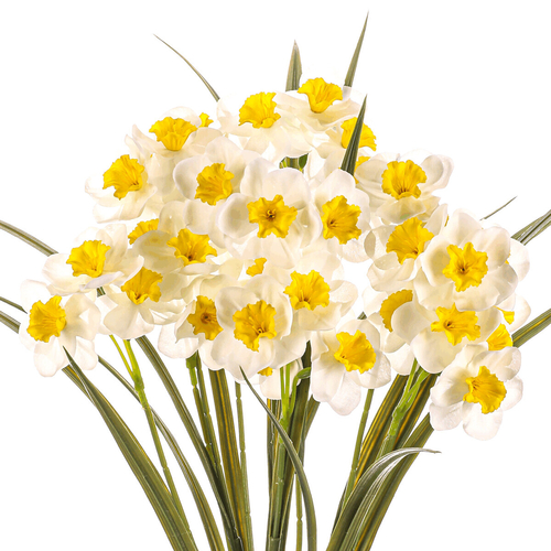 Narcis - umělá kytice, bílá barva