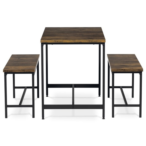 Jídelní set s 2 lavicemi, 110x60x75cm, mdf, old wood, AUT-G1175 OLW
