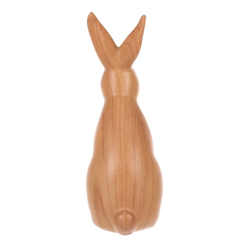 Zajíc - polyresinová figurka, střední, imitace dřeva