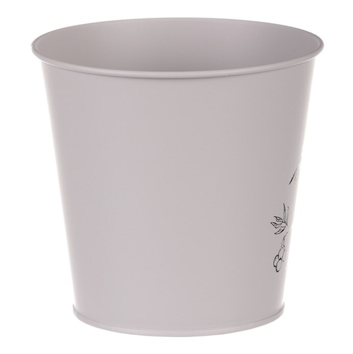 Obal kovový - motiv ptáčka, barva šedá