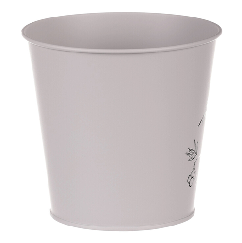 Obal kovový - motiv ptáčka, barva šedá