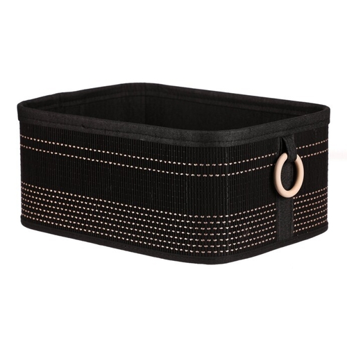 Koš regálový a prádelní - bambus, černý, cena za sadu 6 ks