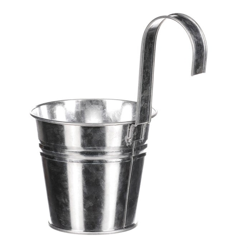 Obal na květiny - na zavěšení, zinkový, barva stříbrná