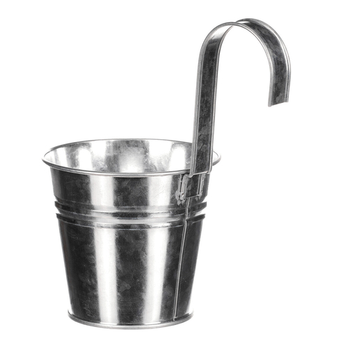 Obal na květiny - na zavěšení, zinkový, barva stříbrná