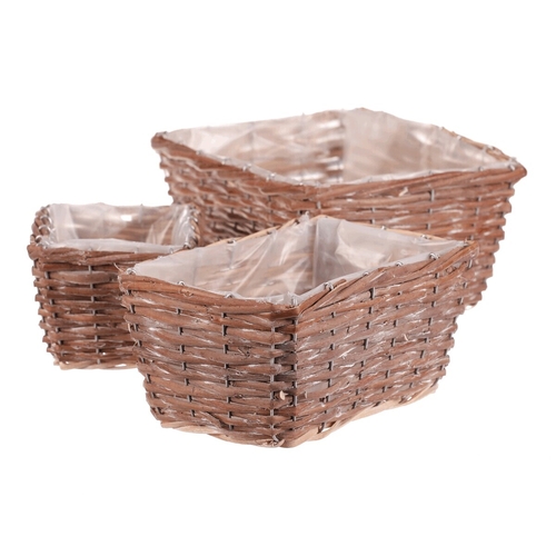 Obal proutěný - hranatý, přírodní, cena za sadu 3 ks