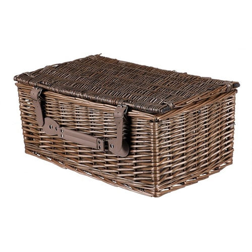 Koš piknikový - s vybavením pro 4 osoby, proutěný, barva šedá