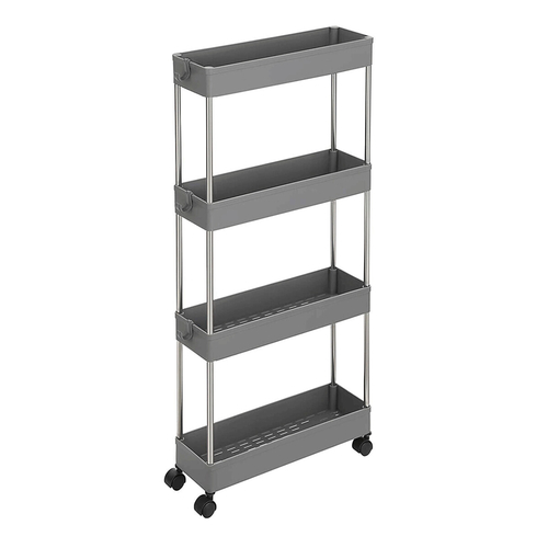 Pojízdný úložný vozík, plast, šedá, APV-E1008 GREY