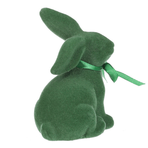 Zajíc - keramická figurka, semišový povrch, vel. S, zelená