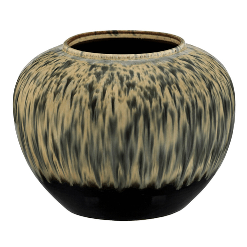 Váza keramická - zaoblená, 20 cm, šedá