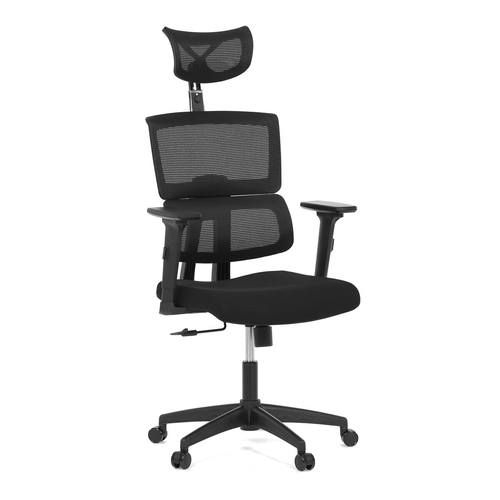 Kancelářská židle, houpací mechanismus, černá síťovina, KA-B1025 BK