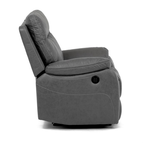 Polohovací křeslo, elektrické zabudované ovládání, šedá, látka vintage, TV-4094 GREY3