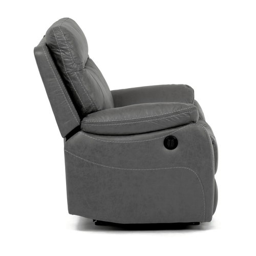 Polohovací křeslo, elektrické zabudované ovládání, šedá, látka vintage, TV-4094 GREY3