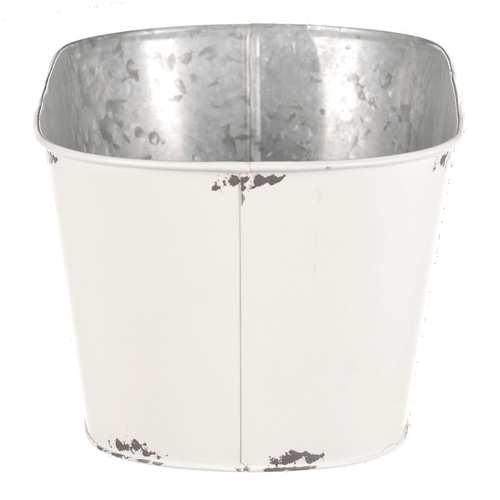 Kovový truhlík, design s růžemi.